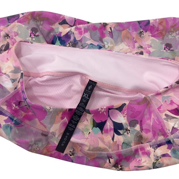 SKECHERS Pink Floral Pattern Athletic Skort With Built-In Shorts Size XL - Picture 4 of 10